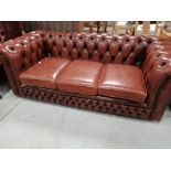 Brown Leather Chesterfield ( ex. Condition )