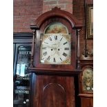 Antique Mahogany longcased clock with brass face