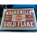WD & HO Wills Gold Flake Advertising Sign 47cm x 33cm