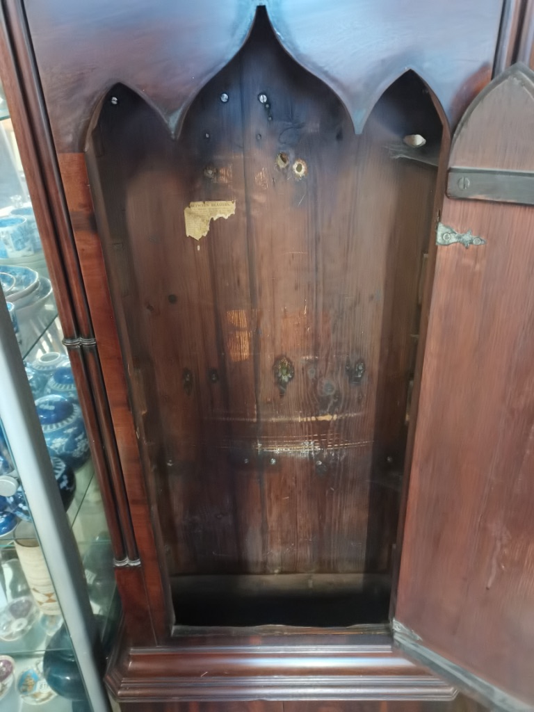 An 8 day longcase clock with painted face by R Lawson Hindley - Image 7 of 11