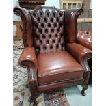 Brown Leather Arm Chair ( ex. Condition )