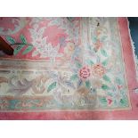 Large Pink Chinese Rug 273cm x 360cm