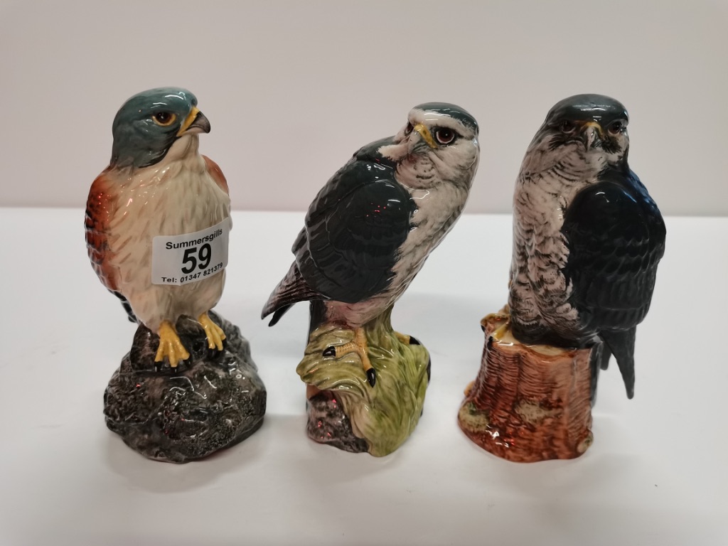 5 Beswick bird of prey decanterrs (empty) - Image 6 of 7