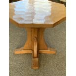 Mouseman octagonal side table in excellent condition made 1980s