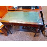 Antique Rosewood side table with leather top