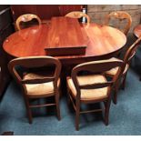 Repro Pedestal extending din. Table with 1 leaf & 6 chairs