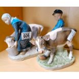 ROYAL COPENHAGEN DENMARK 772 Young Boy With Cow Designed by Christian Thomsen