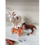 Beswick Goat, Corgi, & horse (damaged)