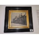 Oil painting of the Chancery in Lincoln by Marian Logsdail 1862-1910 35cm x 32cm