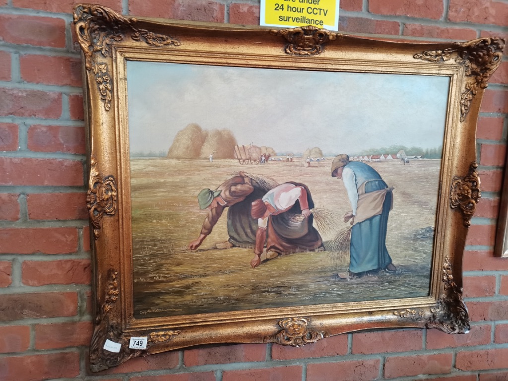 Wheatfields Countryside Oil on Canvas 95cm x 77cm Incl Frame