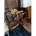 4 Cane Seated Chairs
