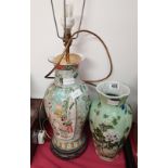 Chinese Style Vase & Table Lamp