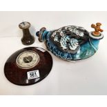 Simon Eals, Shepherds Well Pottery Decanter & Barometer & sun dial