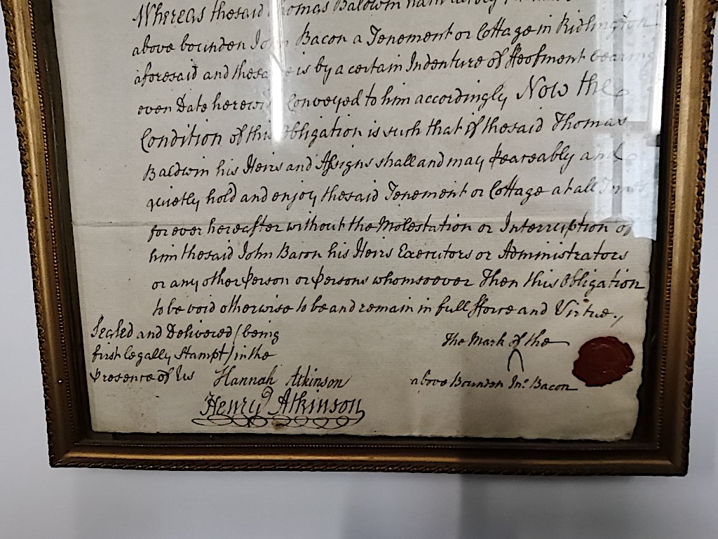 Bond dated 1773 "For quiet enjoyment" Mr John Bacon and Mr Thomas Baldwin - Image 5 of 5