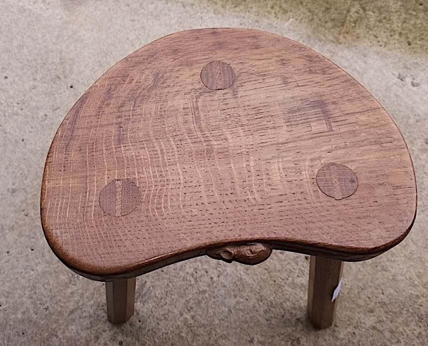 Calf Mouseman stool made in the 1980s - Image 2 of 2