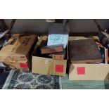 Misc incl Old Papers, Wooden Boxes etc