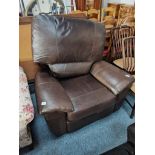2 leather effect arm chairs
