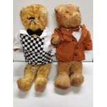2 vintage Teddy Bears 75 x 70cm