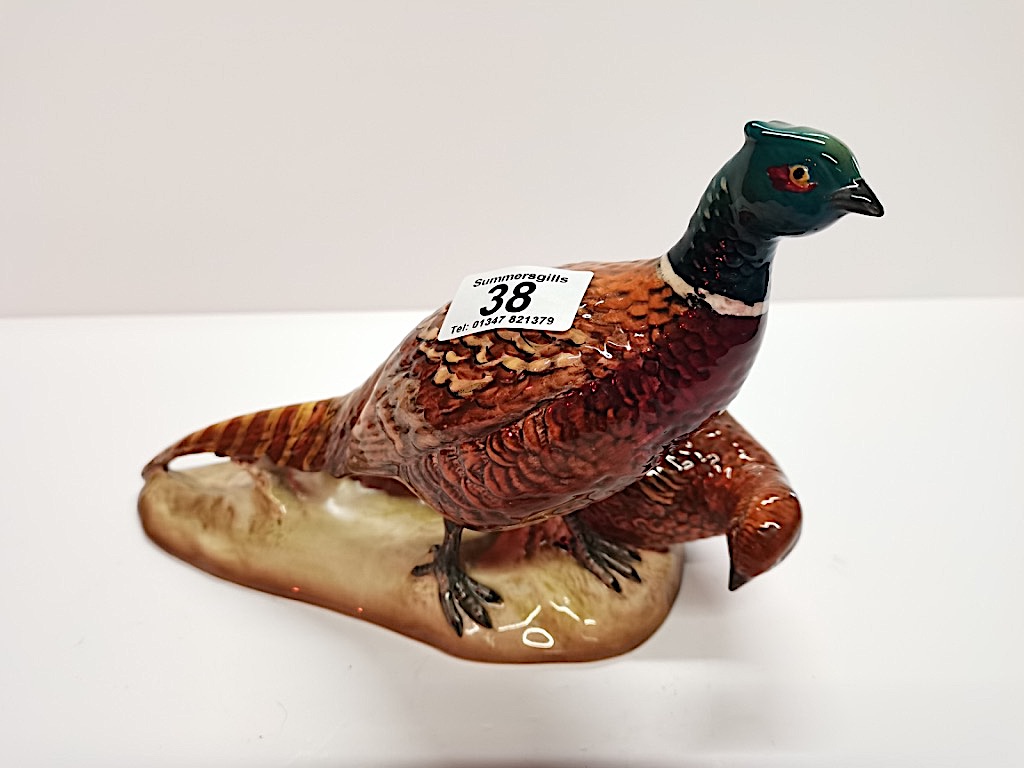 Beswick Male & Female Pheasants on base