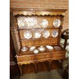 Walkers of Stoksley oak dresser with rack 1.5m long Excellent condition