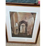 Ltd Edt print of Ampleforth Abbey Church by Marcus May 218/500 69cm H 58cm W