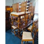 Drawer Leaf Table & 4 Chairs