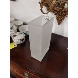 Calvin Klein Frosted Glass Rectangular Vase - 27cm high
