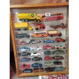 Coll of Toy Cars in mounted case