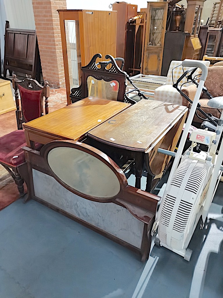 Exercise Bike, Tables, Mirror & Chairs - Image 2 of 2