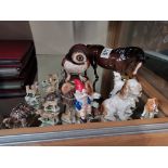 Crown Derby Owl, Beswick Horse, Wade figures etc