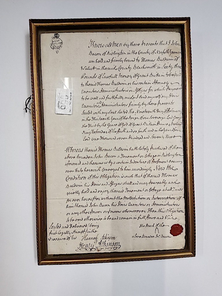 Bond dated 1773 "For quiet enjoyment" Mr John Bacon and Mr Thomas Baldwin - Image 3 of 5