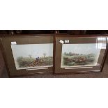 Pair of Antique Hunting Prints by HK Browne from Fore's Series 40cm H 55cm W
