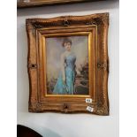 Repro picture in gilt frame of Victorian lady