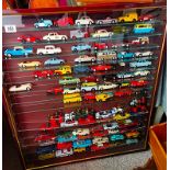 Coll of Toy Cars in mounted case