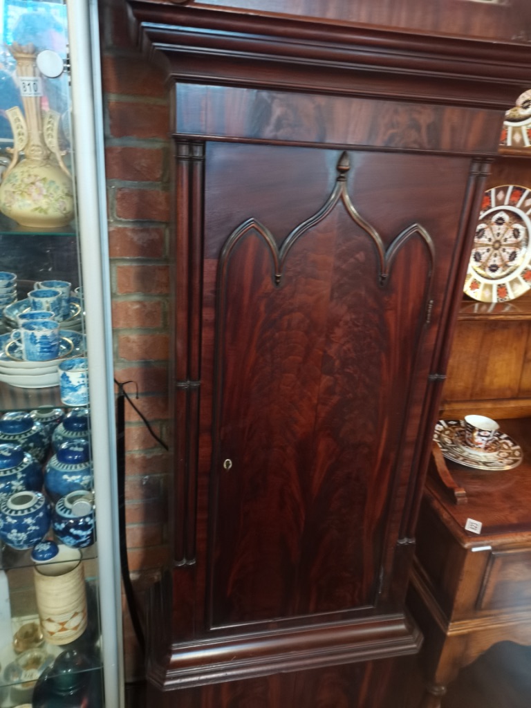 An 8 day longcase clock with painted face by R Lawson Hindley - Image 5 of 11