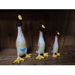3 Beswick long neck Harvey ducks
