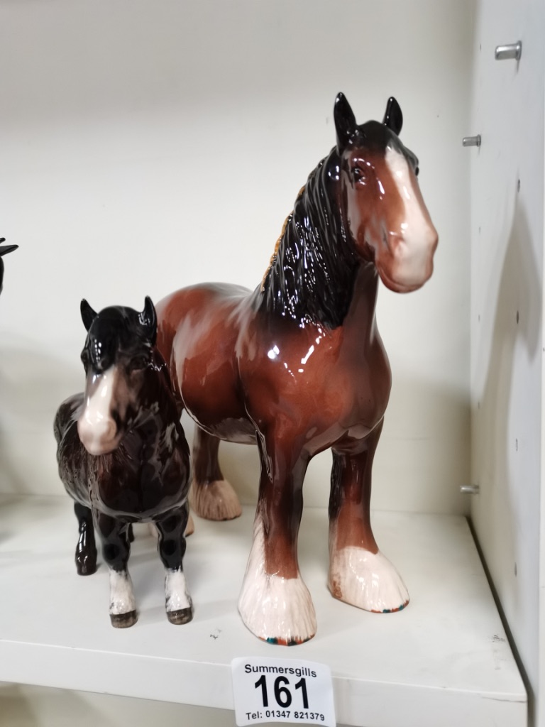 Beswick Cart Horse & Shetland Pony
