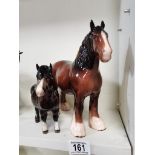 Beswick Cart Horse & Shetland Pony