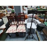 4 repro mahogany dining chairs, curb, painted chair etc.