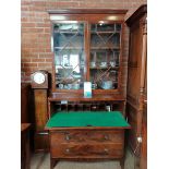 Antique Mahogany Secretaire bookcase 1m