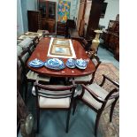 Mahogany extending dining table and 9 chairs