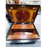 Antique quality joiners work chest with floral decoration