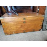 Antique fruitwood trunk with inscription owned by Lt Col. Wilmot Grant, 18 Bruton St