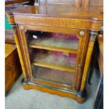 Excellent quality Antique Walnut and inlaid Edwardian display cabinet (exc. Condition)