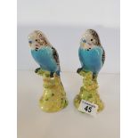 2 x blue Beswick budgies