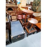 Misc. furniture incl. trunk and 4 tables