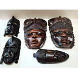 5 African masks