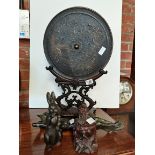 Chinese bronze style dish etc. 35cm