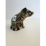 Beswick Grey Swiss roll striped cat scratching ear No. 1877