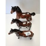 Beswick - Large cantering Shire, plus 2 x Exmoor Pony (all minor repair)